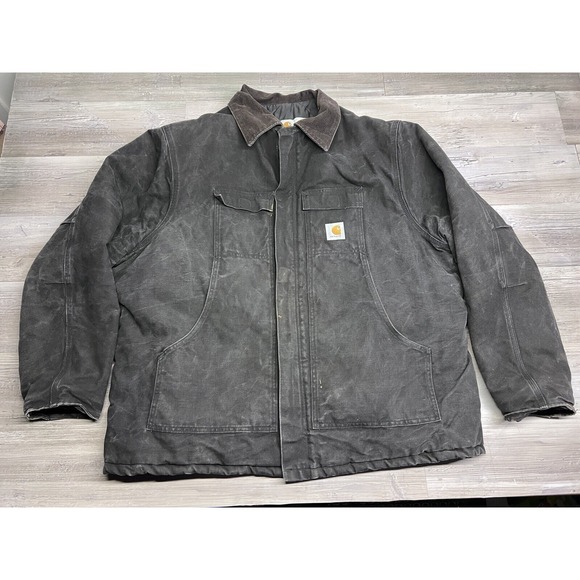 Carhartt Mens Work‎ Chore Coat Jacket Barn Quilt Lined Black Workwear